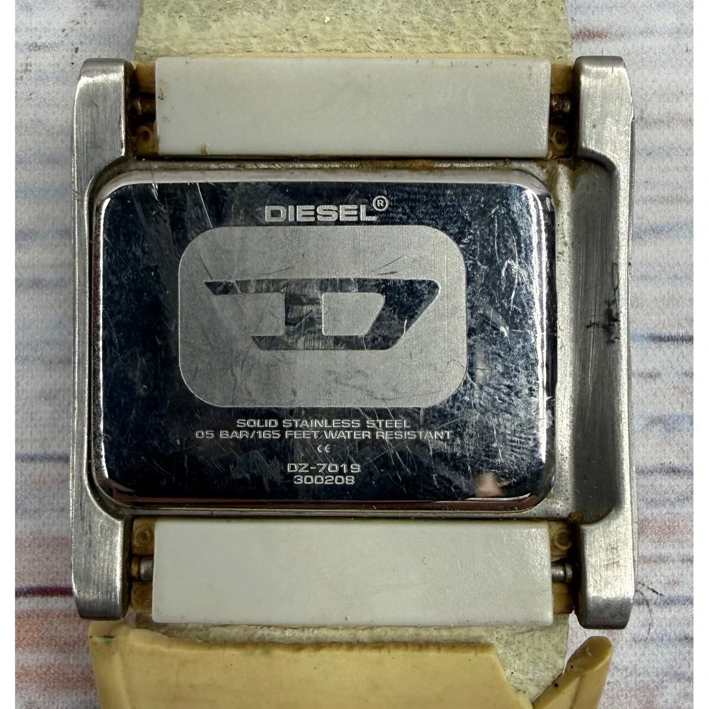 Diesel DZ-7019 Digital Watch Velvet Stainless Steel Cuff Band Vintage READ